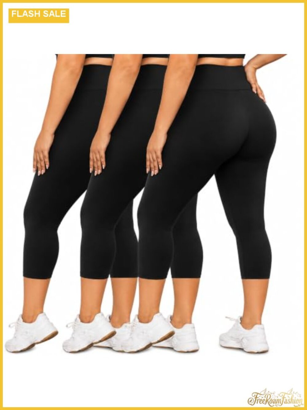 Plus Size High Waisted Leggings for Women 3 Pack 4-Way Stretch Yoga Pants